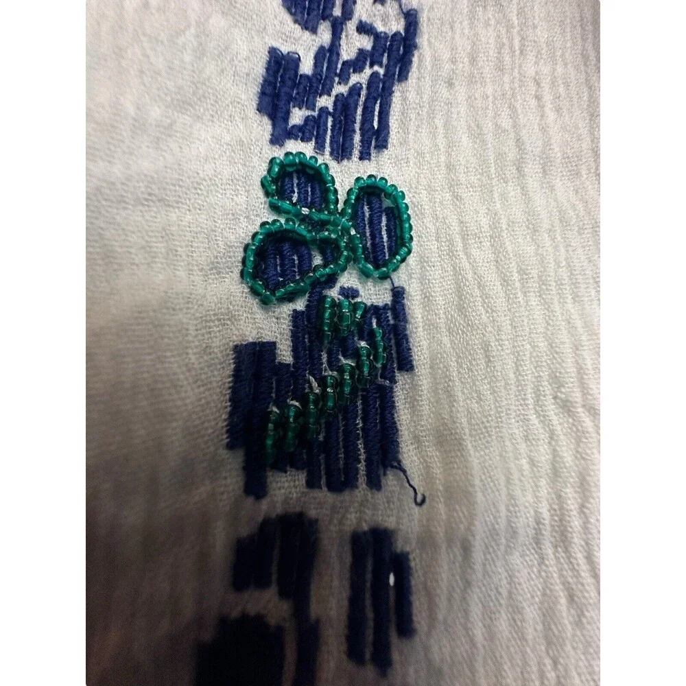 Tory Burch Size 8 Embroidered White Alexandria‎ Skirt Women’s Beaded #E13-5